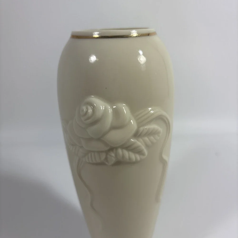Vintage Lenox Vase Cream Gold Trim 7 Inches